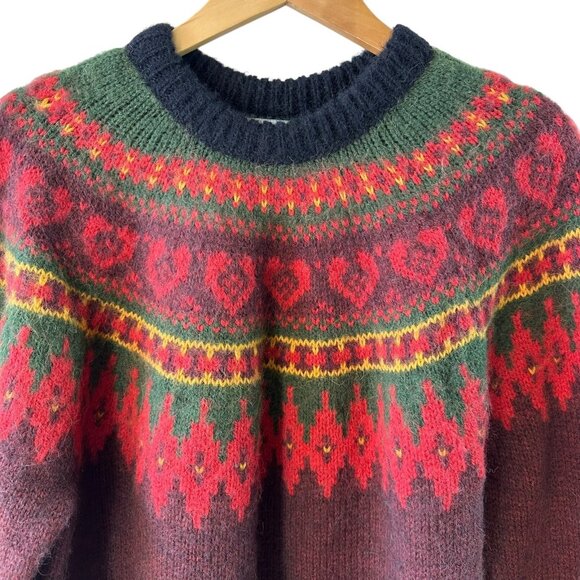 Vintage The Alpaca Connection Handmade in Peru Fair Isle Sweater Size Large - Picture 4 of 7